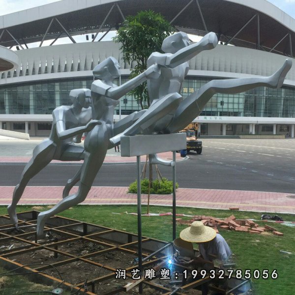不锈钢跨栏雕塑  (16)