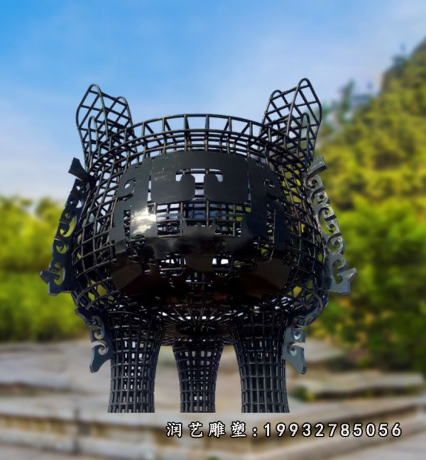 不锈钢鼎雕塑 (13)