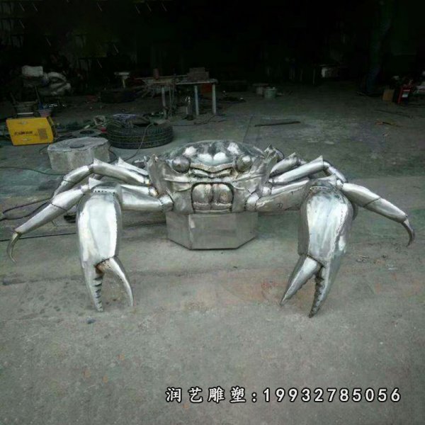 不锈钢螃蟹雕塑  (1)