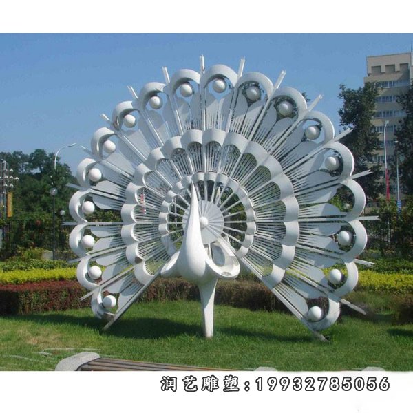 不锈钢孔雀雕塑 (17)