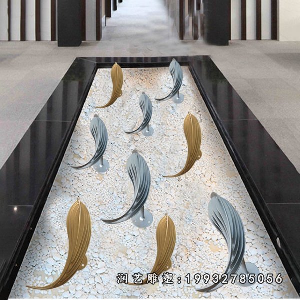 不锈钢鱼动物雕塑 (14)
