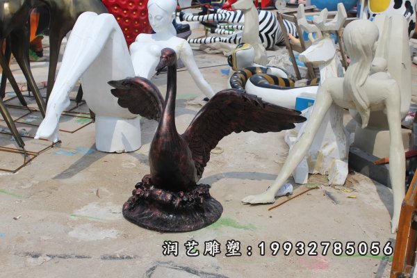 天鹅铜雕 (10)