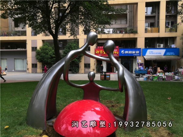 一家人铜雕 (2)