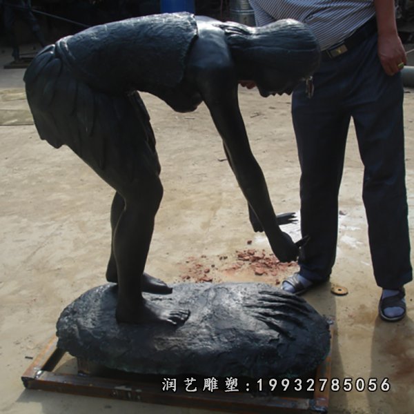 播种铜雕，小品铜雕 (5)