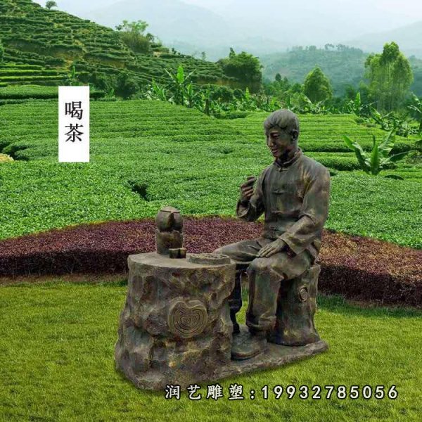 茶文化铜雕塑 (4)