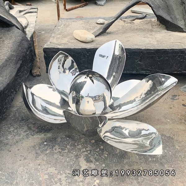不锈钢荷花雕塑  (24)