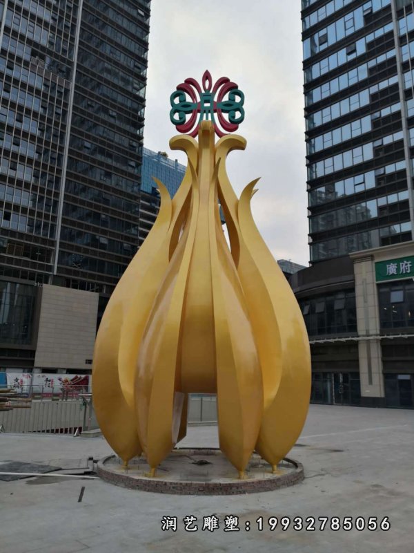 不锈钢花苞雕塑 (10)
