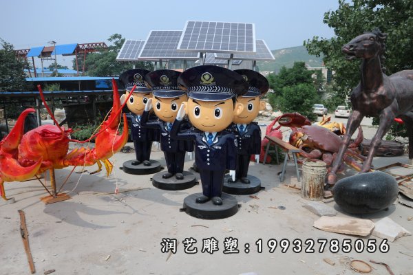 玻璃钢警察人物雕塑 (2)