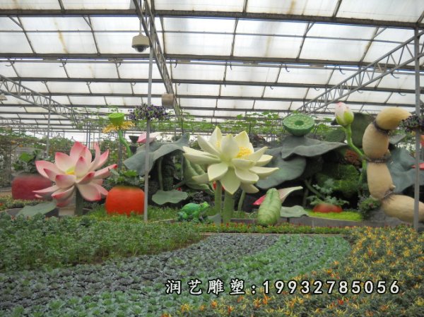 玻璃钢荷花雕塑 (2)