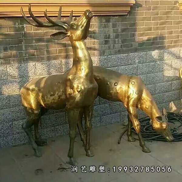 鹿铜雕 (2)