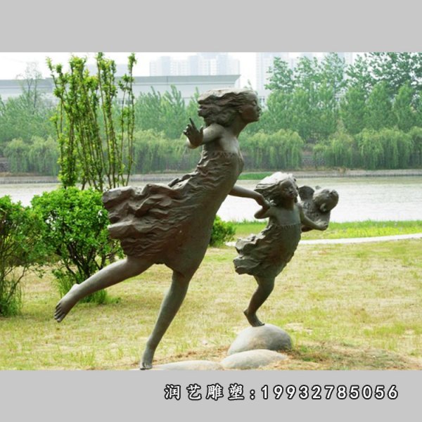母子铜雕 (25)