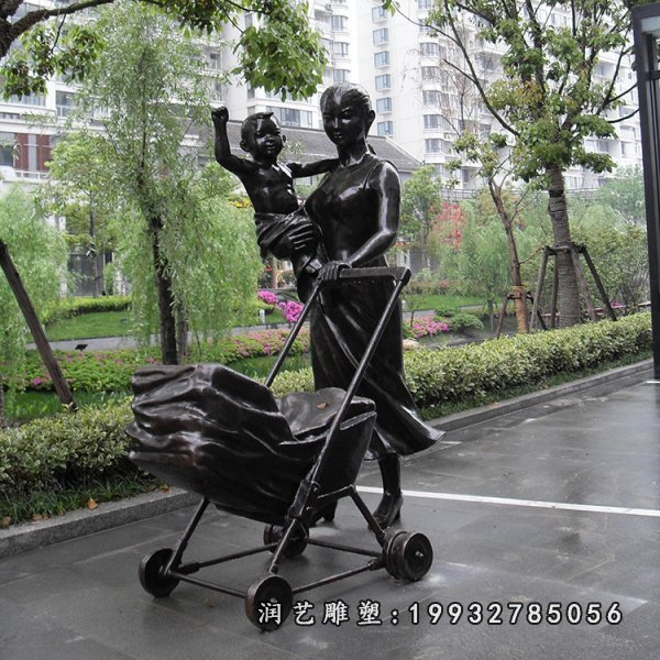 母子铜雕 (24)