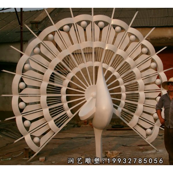 不锈钢孔雀雕塑 (4)