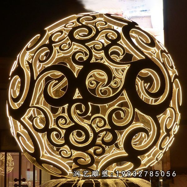 不锈钢镂空球雕塑 (6)