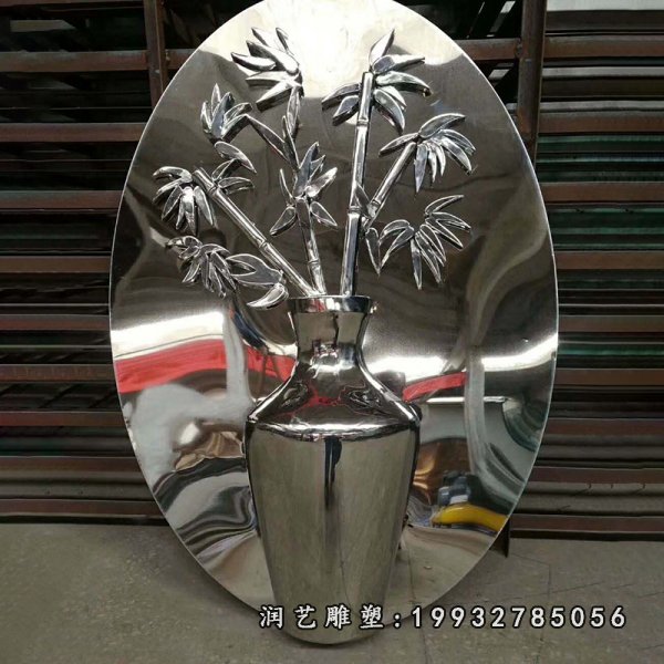 不锈钢花瓶雕塑  (2)