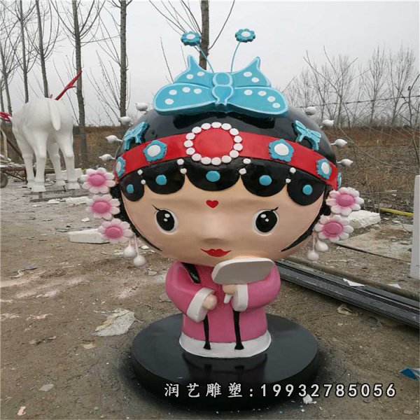 玻璃钢卡通唱戏人物雕塑 (3)