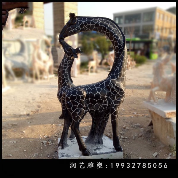 动物长颈鹿石雕 (22)