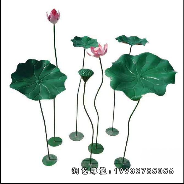 不锈钢荷花雕塑  (15)