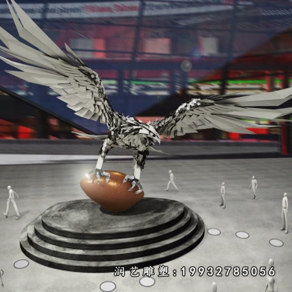 不锈钢鹰雕塑 (11)
