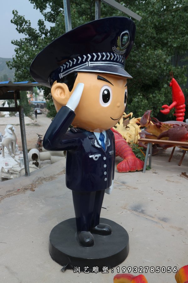 玻璃钢警察人物雕塑 (7)