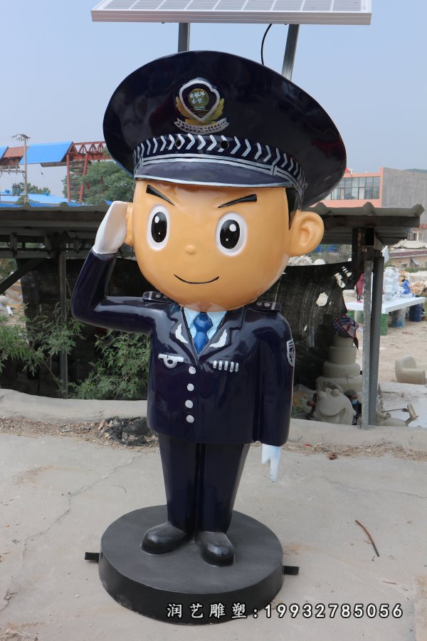 玻璃钢警察人物雕塑 (6)