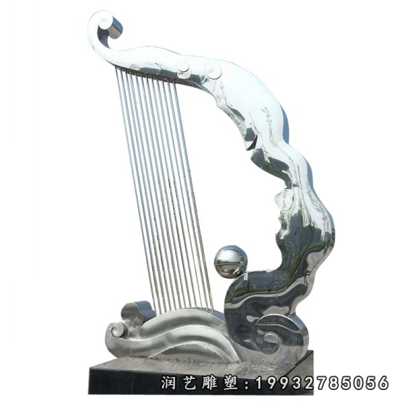 不锈钢竖琴雕塑(10)