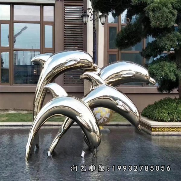 不锈钢海豚雕塑 (31)