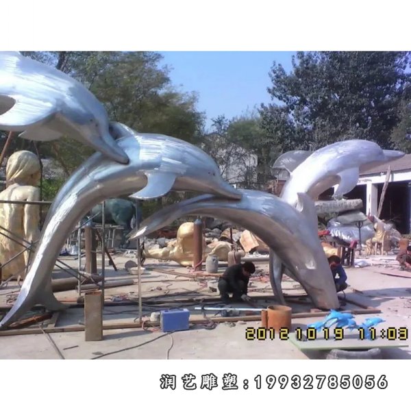 不锈钢海豚雕塑 (41)