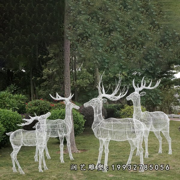 不锈钢鹿动物雕塑 (29)