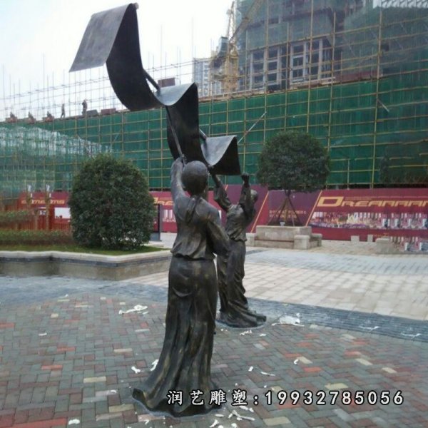 织布铜雕，广场小品铜雕 (2)