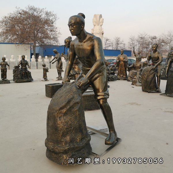 农耕人物民俗铜雕