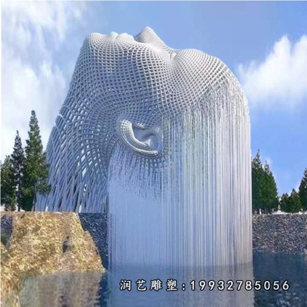 不锈钢抽象镂空人物雕塑 (3)