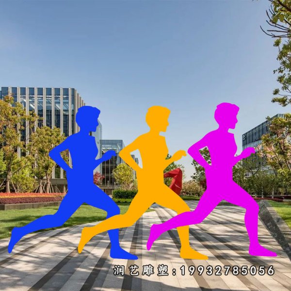 不锈钢跑步人物雕塑 (6)