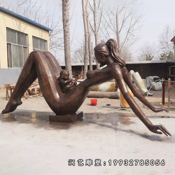 母子铜雕 (14)