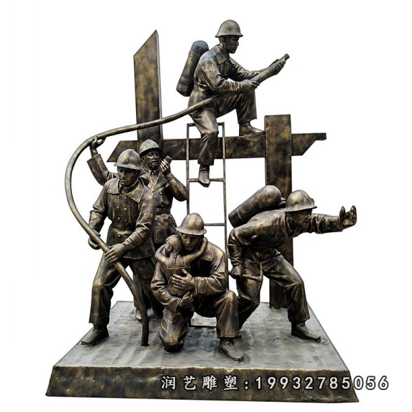 消防人物铜雕 (39)
