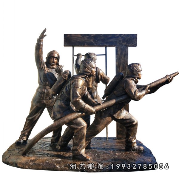 消防人物铜雕 (41)