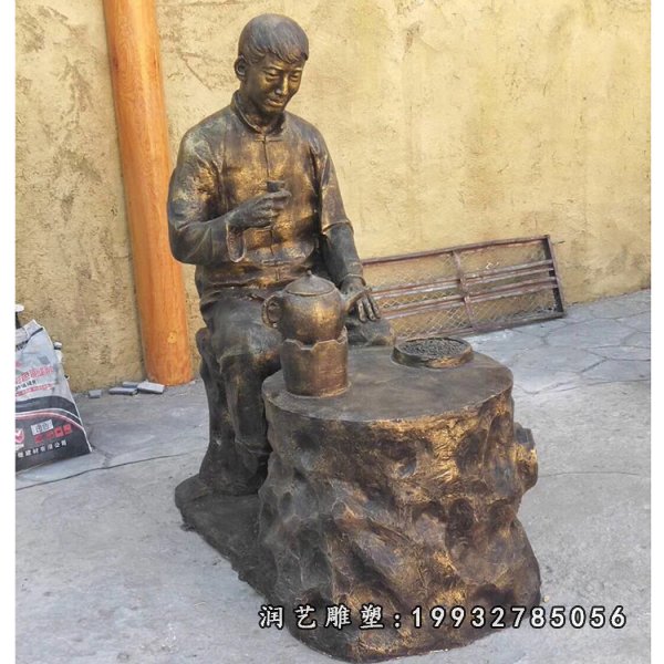 茶文化铜雕塑 (49)