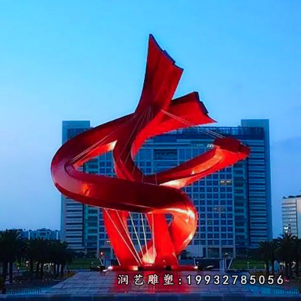 不锈钢飘带雕塑 (35)