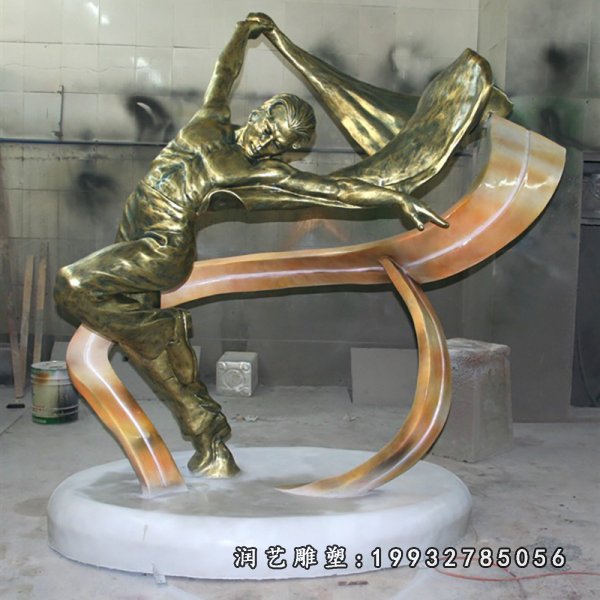 人物跳舞铜雕 (28)