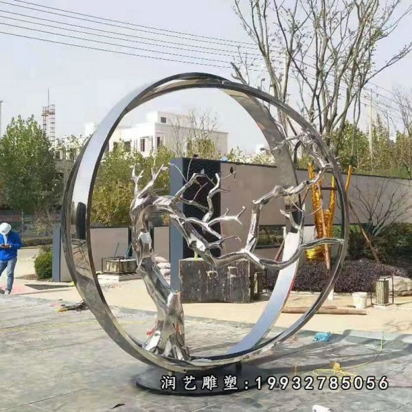 不锈钢圆环雕塑 (57)