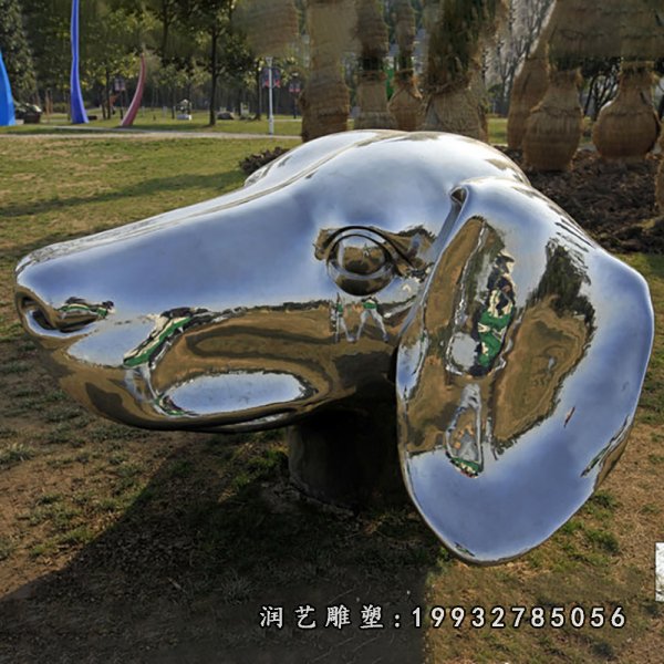 不锈钢狗雕塑  (45)