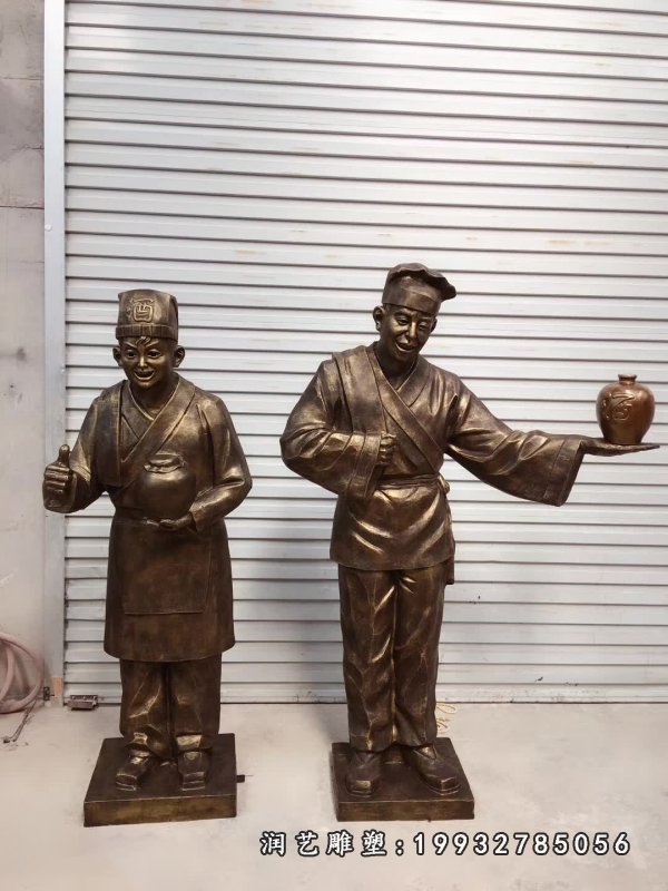店小二人物铜雕  (25)