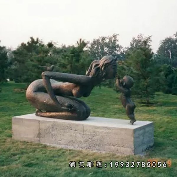 母子铜雕 (23)