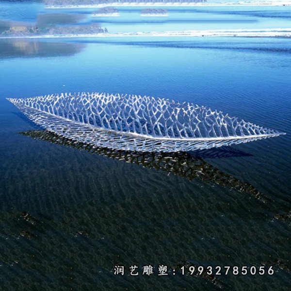 不锈钢树叶雕塑 (12)