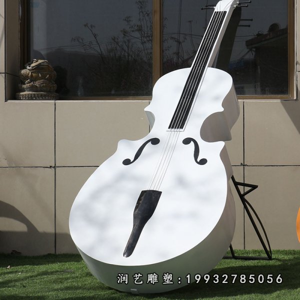 不锈钢大提琴雕塑  (18)