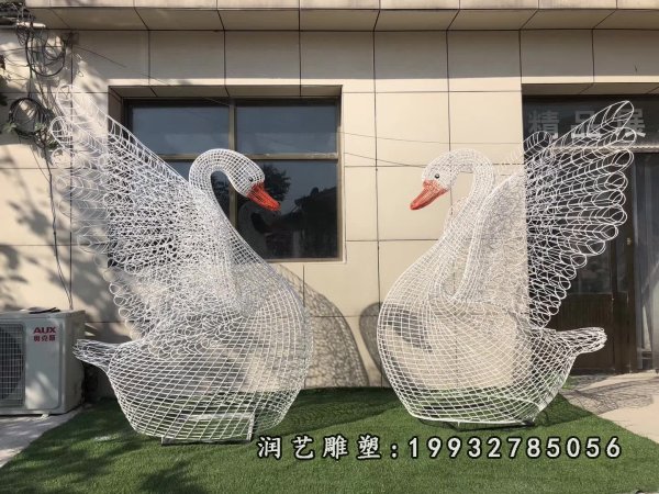 不锈钢天鹅雕塑  (29)