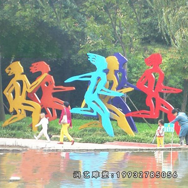 不锈钢跑步人物雕塑 (101)