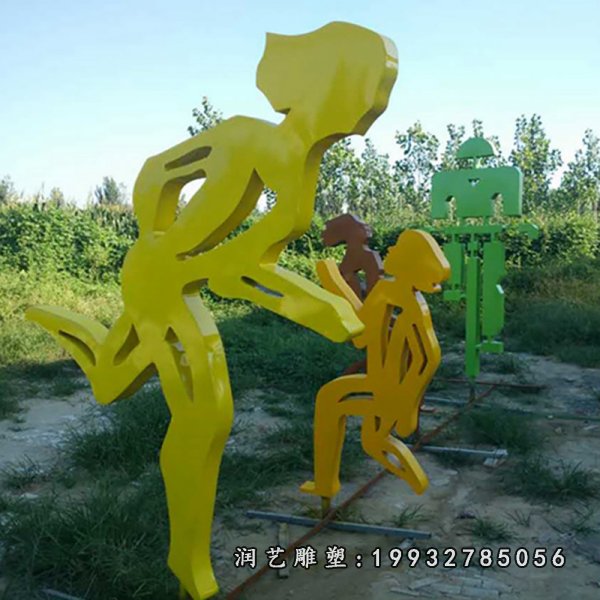 不锈钢跑步人物雕塑 (31)