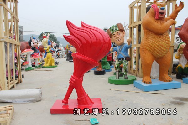 玻璃钢火炬景观雕塑 (2)