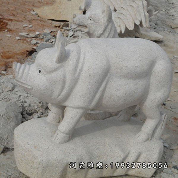 猪动物石雕 (10)